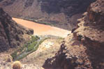 Looking down on camp from a hike